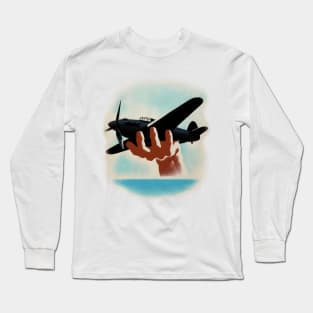 Vintage Aeroplane in Hand | World War 2 Long Sleeve T-Shirt